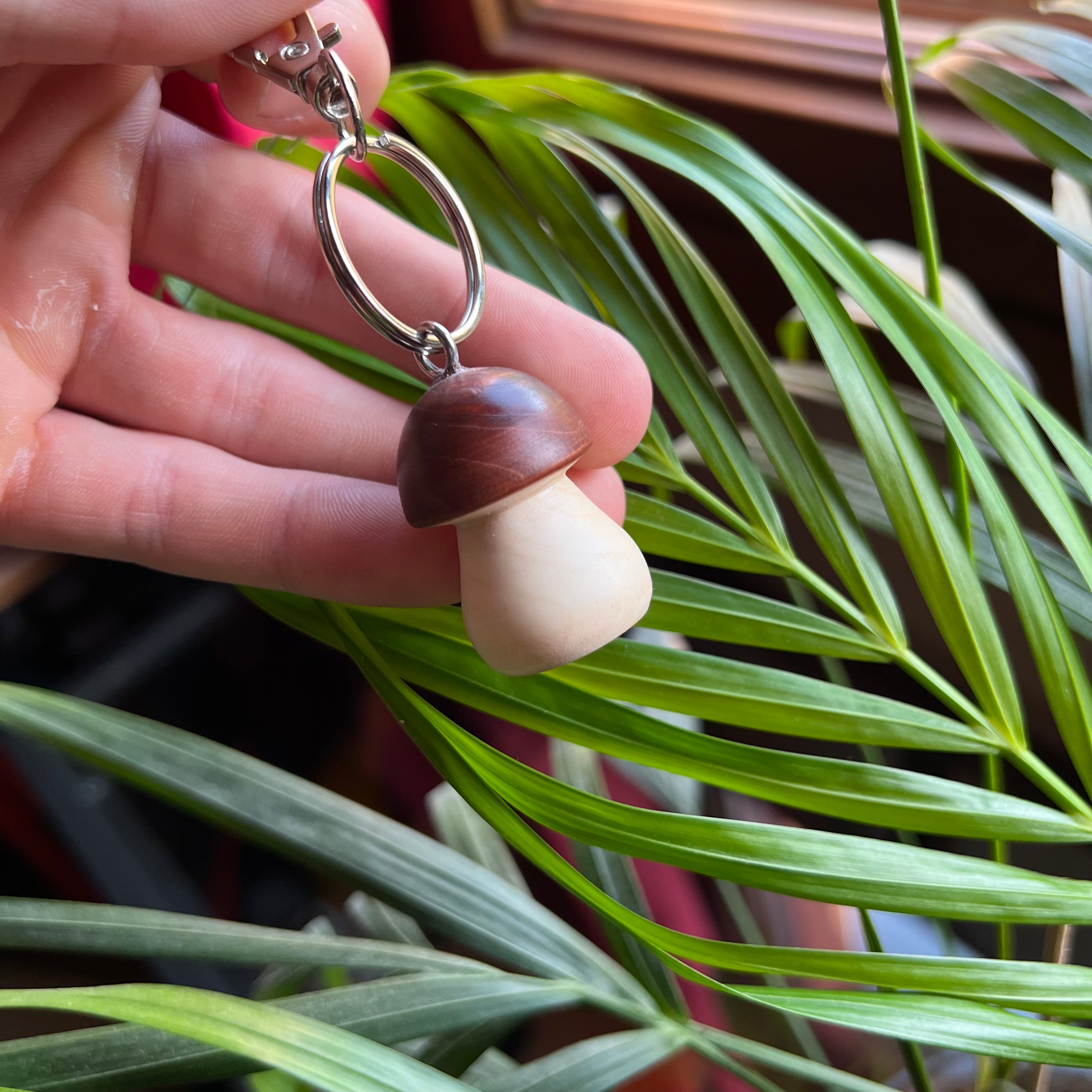 Porcini mushroom key ring